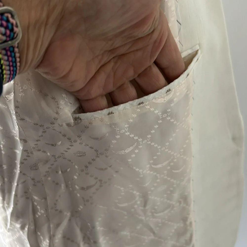 Zadig & Voltaire Deluxe Victor Flow Textured Cream Blazer - Picture 13 of 14